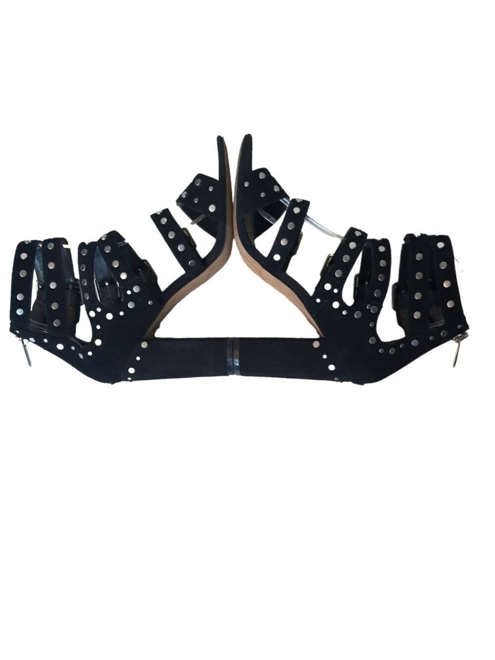 Sam Edelman Studded Strappy Buckled Heels Womens 7.5 - Picture 10 of 16